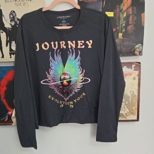 Journey Evolution Tour Cropped Long Sleeve Graphic Tee